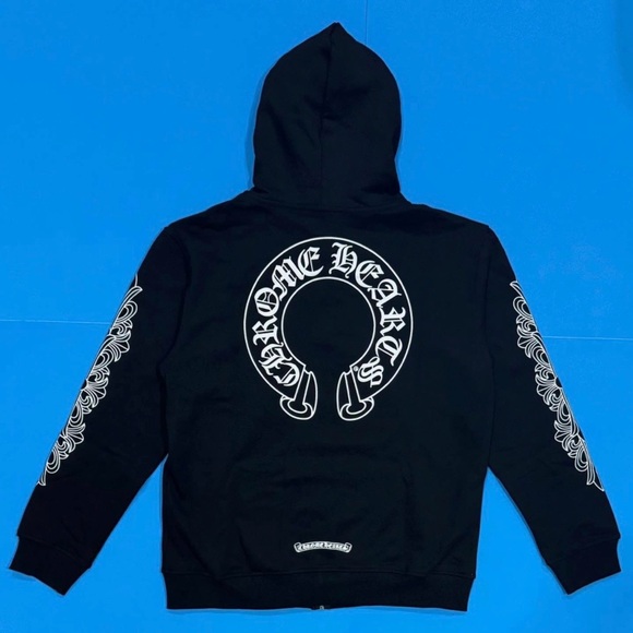 Chrome Hearts Black and White Graphic Zip Hoodie - Picture 2 of 5